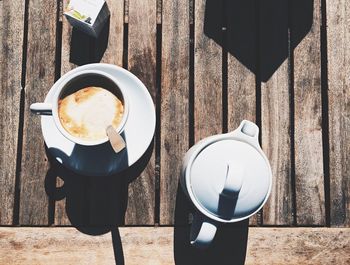 Coffee cup on table