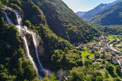 Scenic view of waterfall