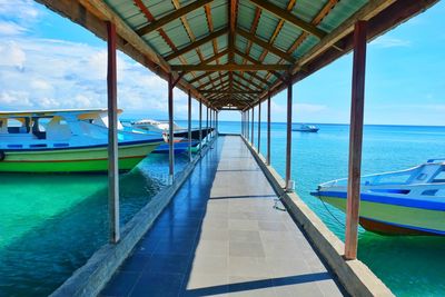 Pier over sea against sky