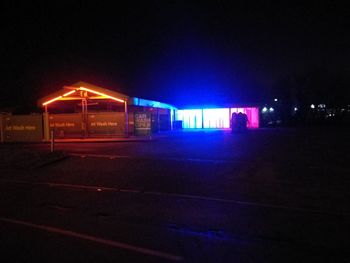 Illuminated building at night