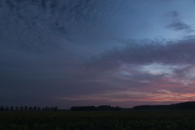 Scenic view of landscape against cloudy sky