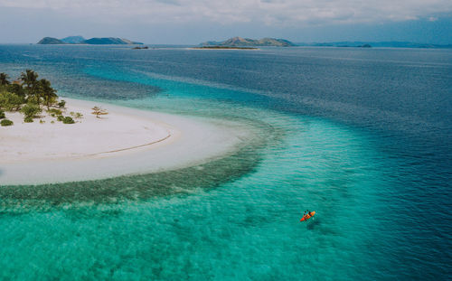 High angle view of sea against sky