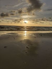 Scenic view of sea during sunset