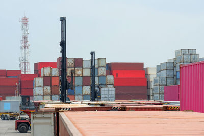 Low angle view of commercial dock