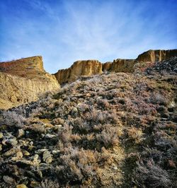 View of rock formations against sky