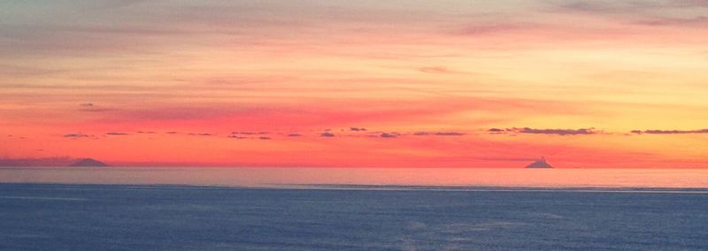 Scenic view of sea at sunset