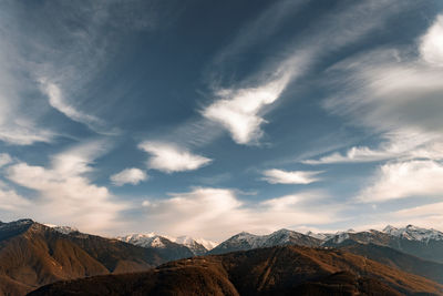 Scenic view of mountains against sky