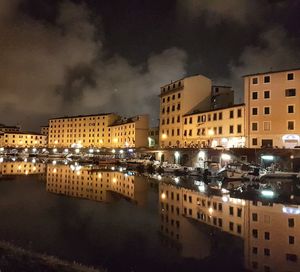 View of town at night