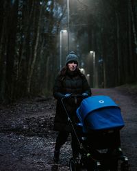 Portrait of woman in forest