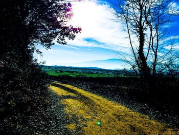 Scenic view of landscape against cloudy sky