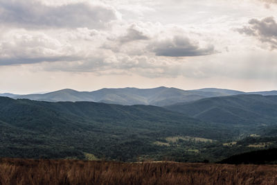 Scenic view of mountains against sky