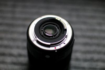 High angle view of camera lens