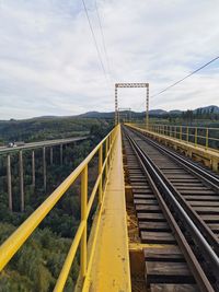 Railroad tracks against sky