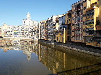 Reflection of buildings in city