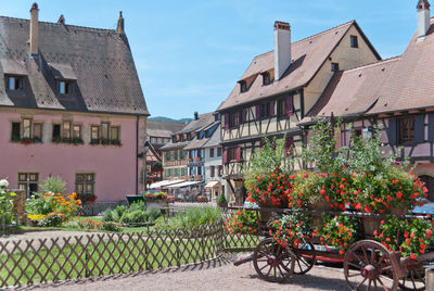 Street amidst houses and buildings in town