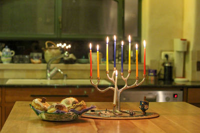 Chanukah candles during chanukah in israel - b.s
