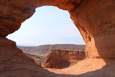 Scenic view of rock formation against sky