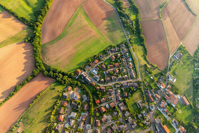 Aerial view at a landscape in germany, rhineland palatinate near bad sobernheim