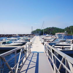 Boats in calm blue sea