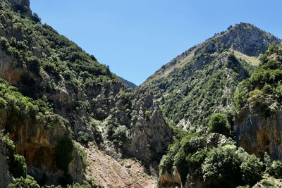 Scenic view of mountains against clear sky