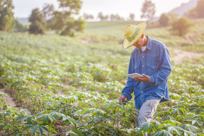 Man working on field