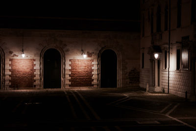 View of illuminated building at night