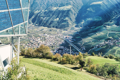 High angle view of trees on landscape