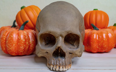 Close-up of pumpkin on table