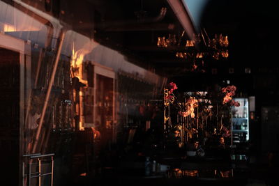 Illuminated city at night