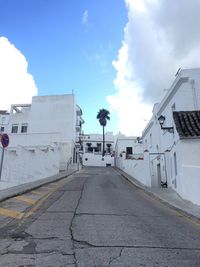 Buildings against cloudy sky