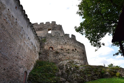 Low angle view of fort against the sky