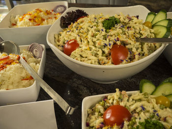 Close-up of food in plate on table