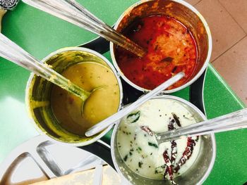 Directly above shot of fruits in bowl