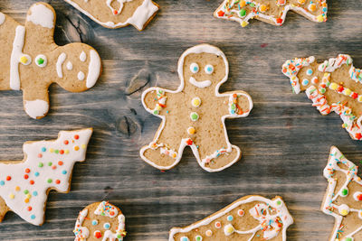 Directly above shot of cookies on table