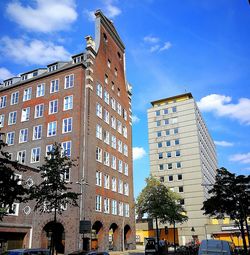 Low angle view of buildings against sky