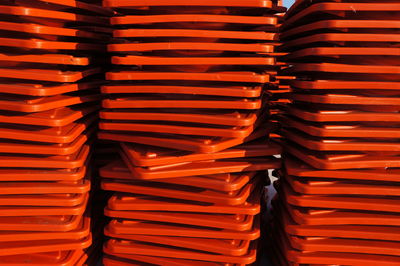 Traffic cones overlapping sky background