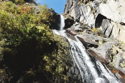 Scenic view of waterfall