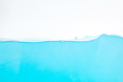 Close-up of sea against clear blue sky