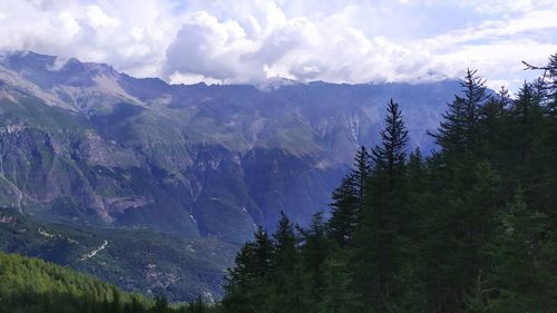 Scenic view of mountains against sky