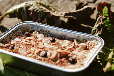 Close-up of dessert in container