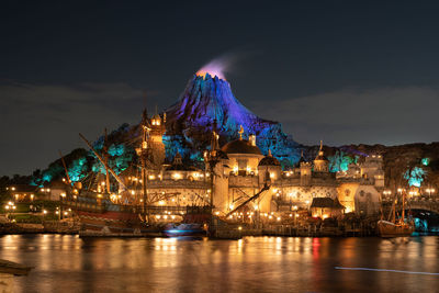 Illuminated city at night