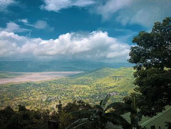 High angle view of landscape against sky