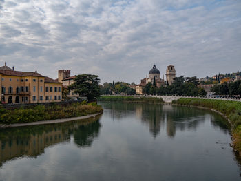 Reflection of buildings in water