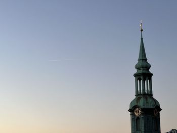Low angle view of church against clear sky