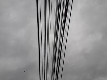 Low angle view of pole against sky