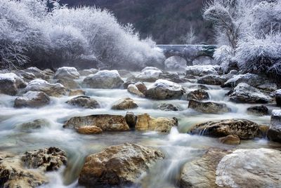 Scenic view of waterfall