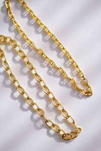 Close-up of chain against white background