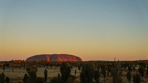 Panoramic view of landscape against clear sky
