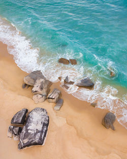 High angle view of beach