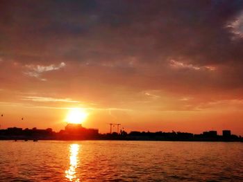 Scenic view of sunset over sea